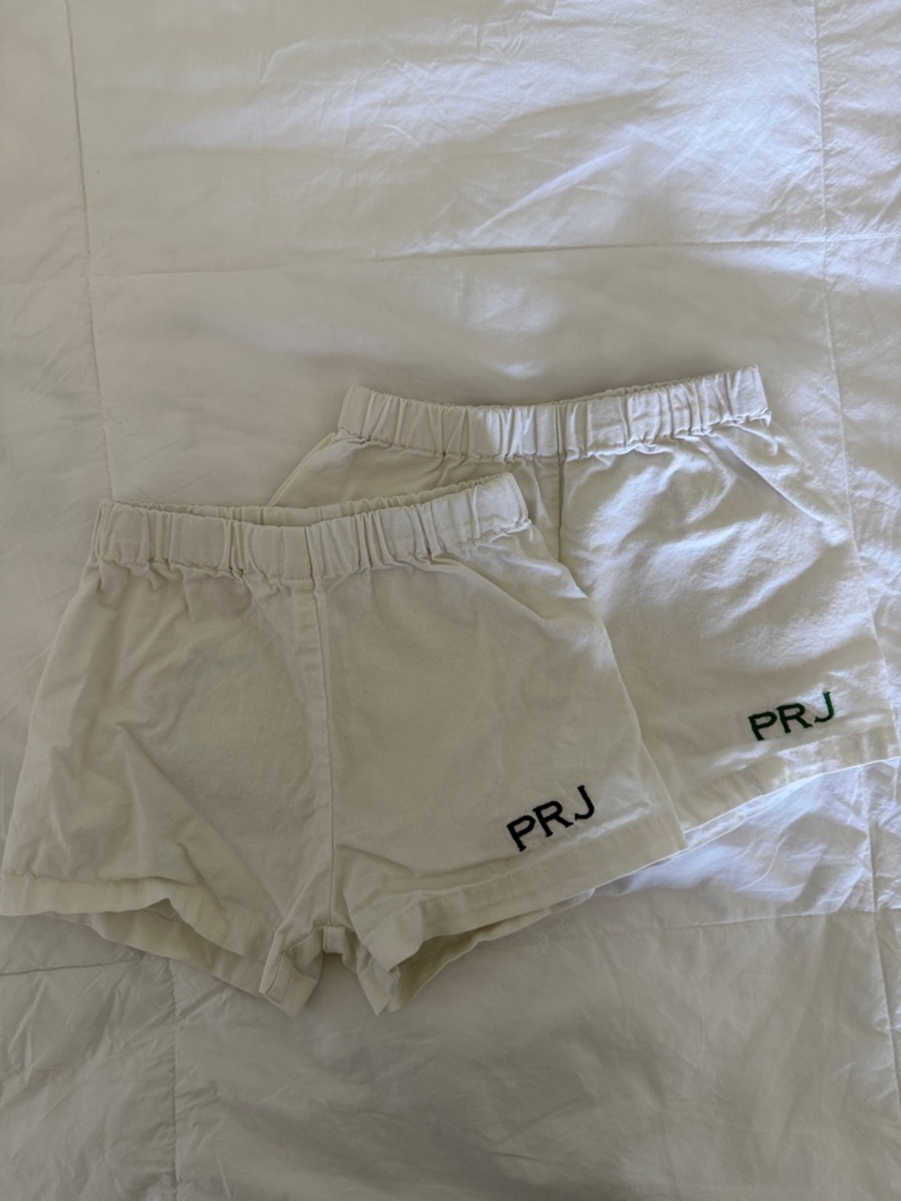 Boys Cream Elastic-Waist Boxer Shorts with PRJ monogram